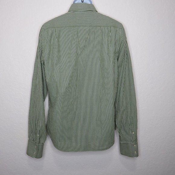 Hollister* Men's Long Sleeve Button Down Curved Hem Stripe Shirt~ Size Large - Picture 2 of 11